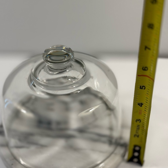 Dutch Garden Grey Marble & Glass Cloche Dome Cheese Keeper Tray Platter Server - Picture 8 of 8